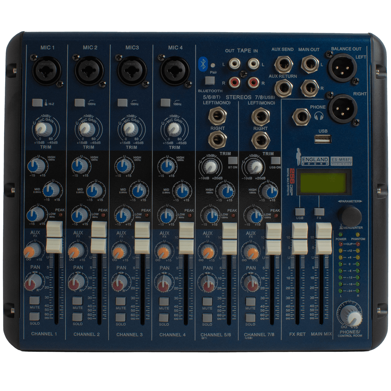 CONSOLA ANALOGA, 8 CANALES, 4 MONO/2 ESTEREO, INTERFAZ USB, BT, MP3 - Miniatura 2