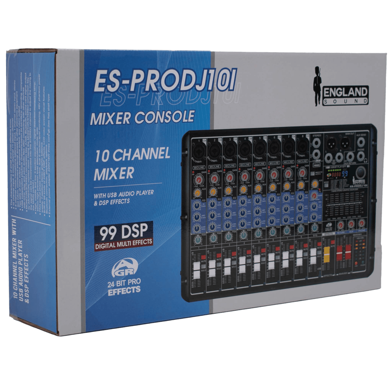 CONSOLA ANALOGA, 10 CANALES, 8 MONO/1 ESTEREO, INTERFAZ USB, BT, MP3 - Miniatura 9