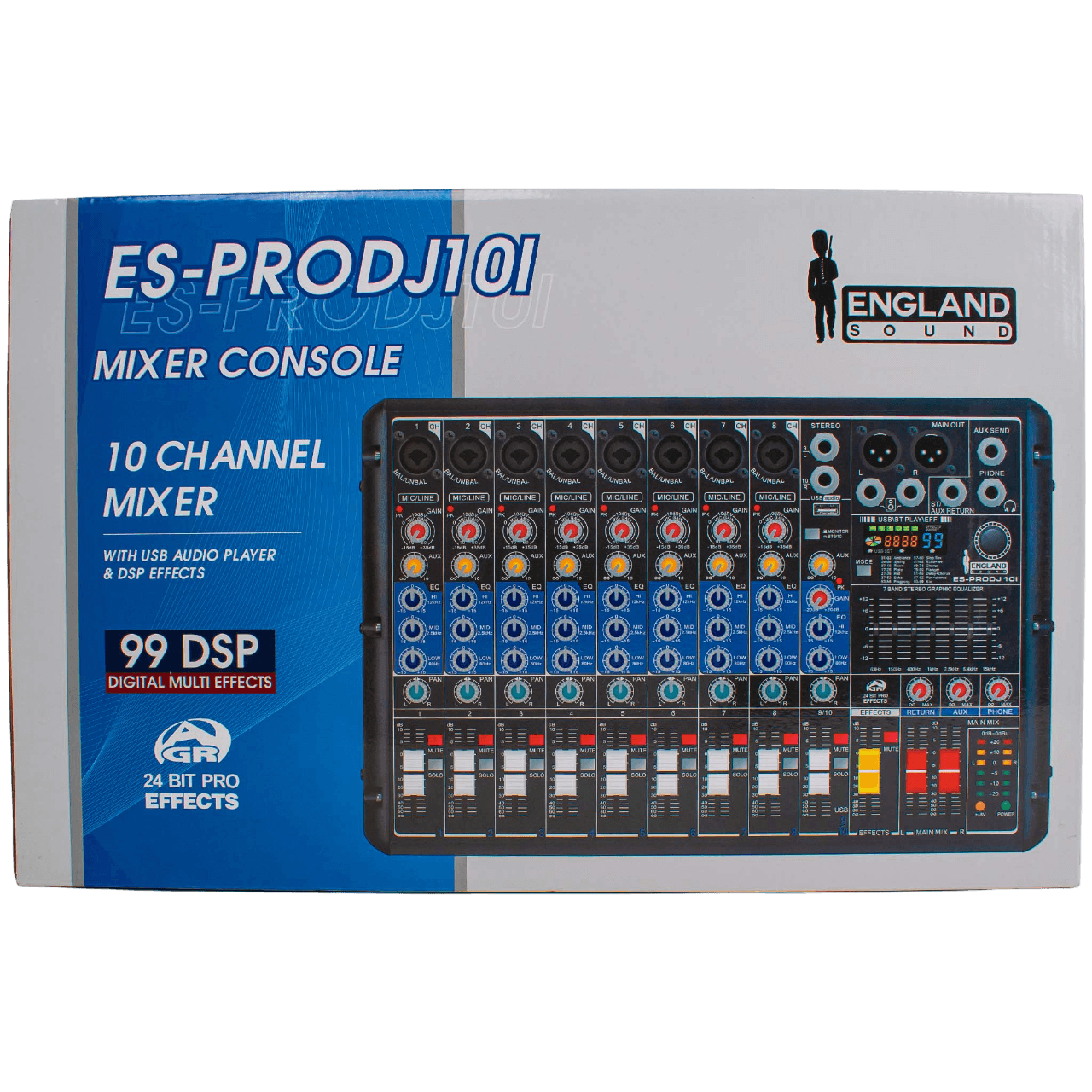 CONSOLA ANALOGA, 10 CANALES, 8 MONO/1 ESTEREO, INTERFAZ USB, BT, MP3 - Miniatura 10