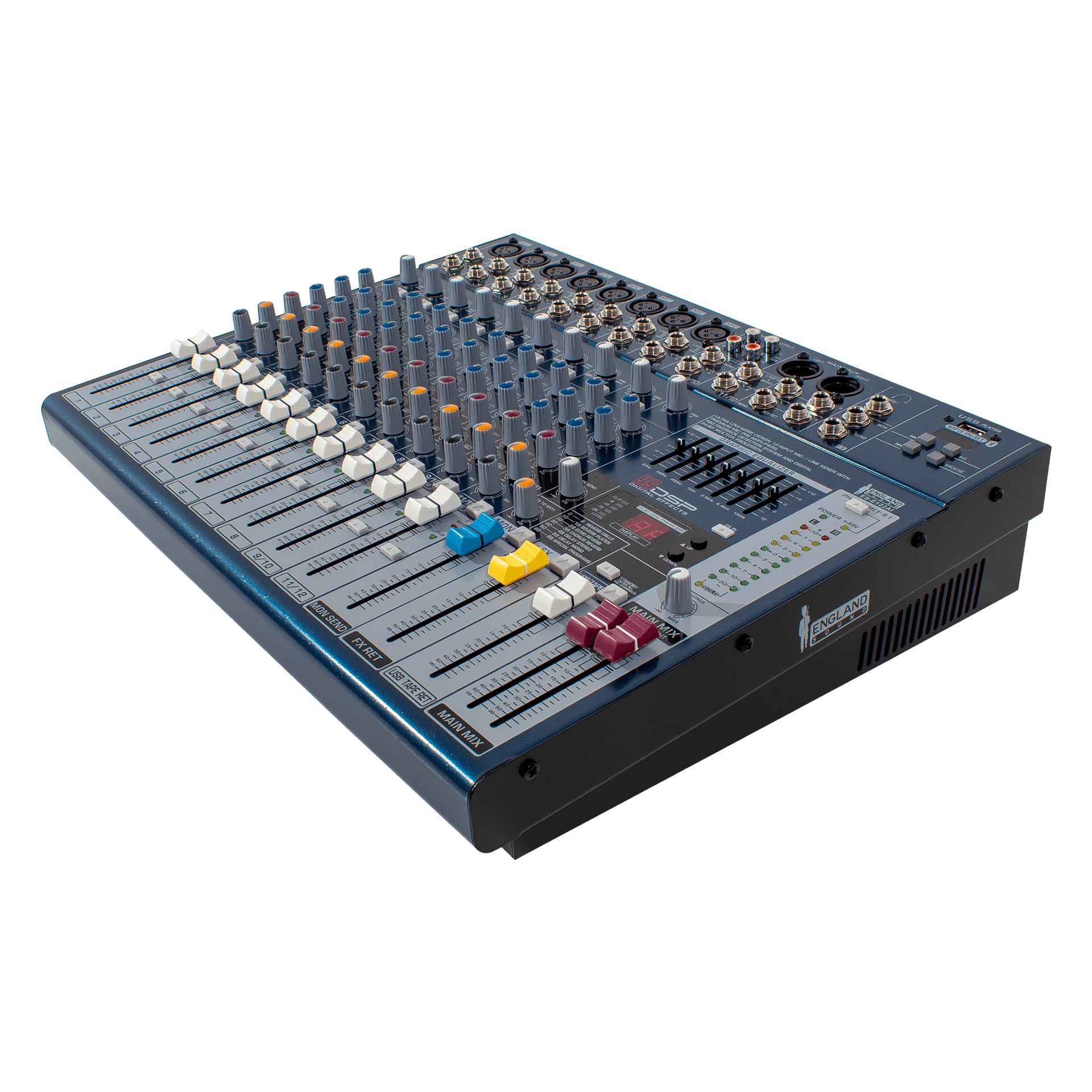 CONSOLA ANALOGA, 12 CANALES, 8 MONO/2 ESTEREO, INTERFAZ USB, BT, MP3 - Miniatura 7