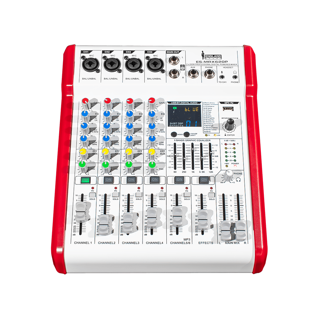 CONSOLA AMPLIFICADA, 6 CANALES, 4 MONO/1 ESTEREO, 2x200W 8 OHM, USB, BT - Miniatura 2