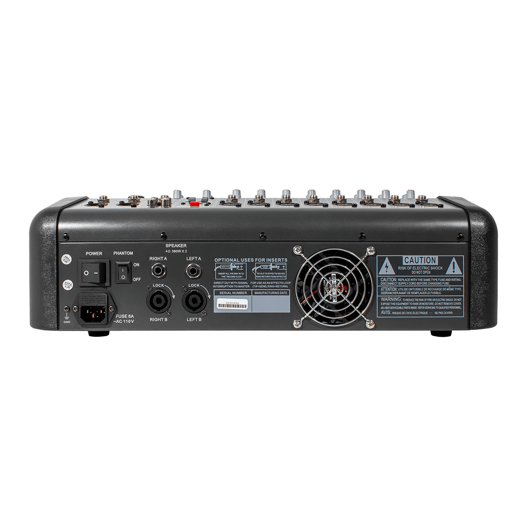 CONSOLA AMPLIFICADA, 8 CANALES, 8 MONO, 2x380W 4 OHM, USB - Miniatura 3