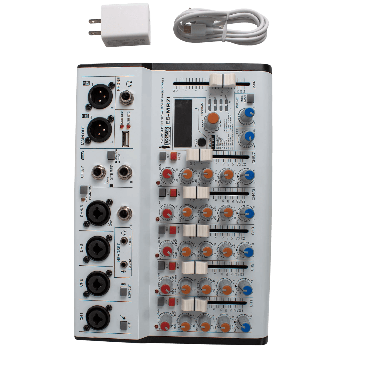 CONSOLA ANALOGA, 7 CANALES, 5 MONO/1 ESTEREO, INTERFAZ USB, BT, MP3 - Miniatura 5