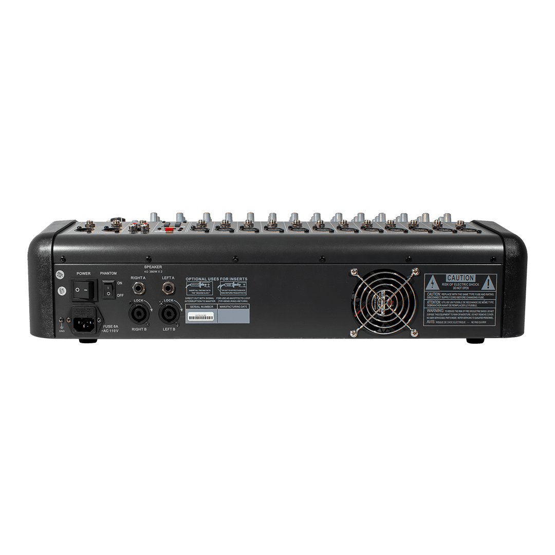 CONSOLA AMPLIFICADA, 12 CANALES, 12 MONO, 2x380W 4 OHM, USB - Miniatura 3