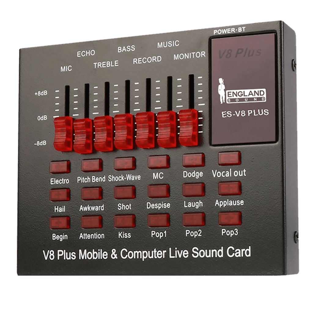 INTERFAZ DE AUDIO CON EFECTOS, BT, FADERS DESLIZABLES