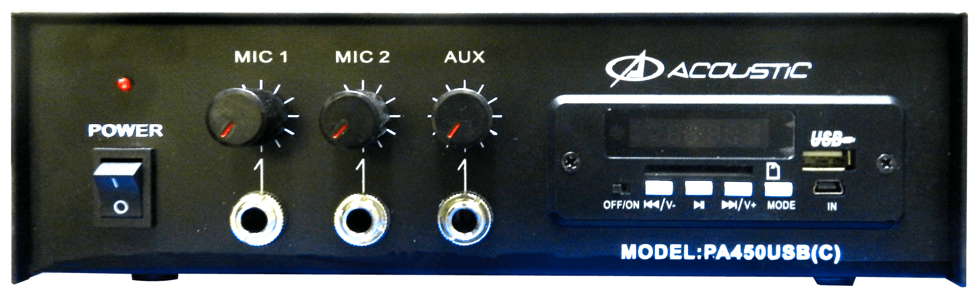 MEZCLADORA AMPLIFICADA, 2 CANALES, 15W, USB, SD CARD, MP3, 4-16 OHM - Miniatura 2