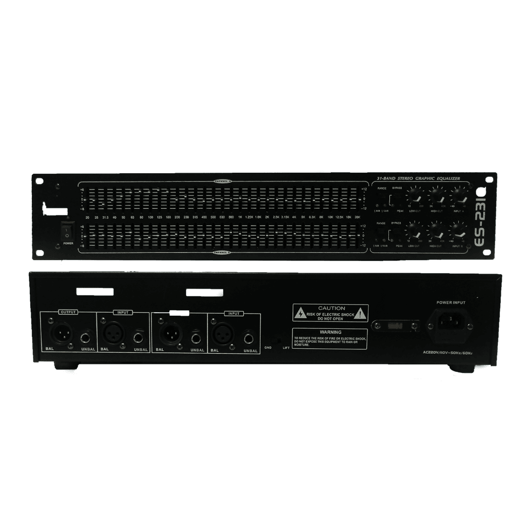 ECUALIZADOR GRAFICO, 31 BANDAS X 2 CANALES, 2 ENTRADAS XLR/TRS