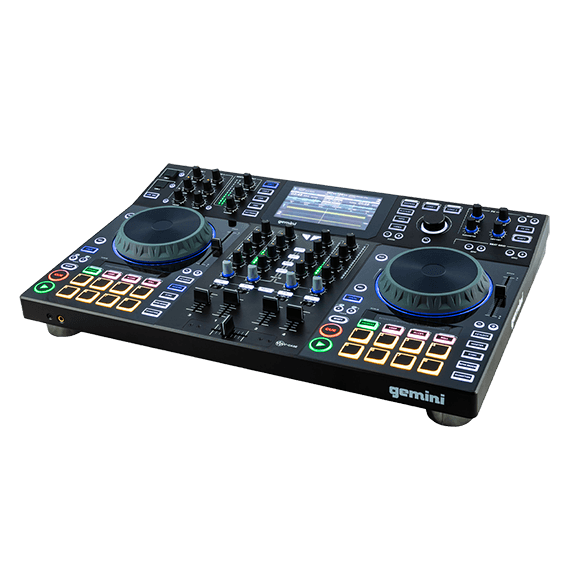 CONTROLADOR DJ, 4 CANALES, PANTALLA 7 PULG., MIDI, 2 CUBIERTAS