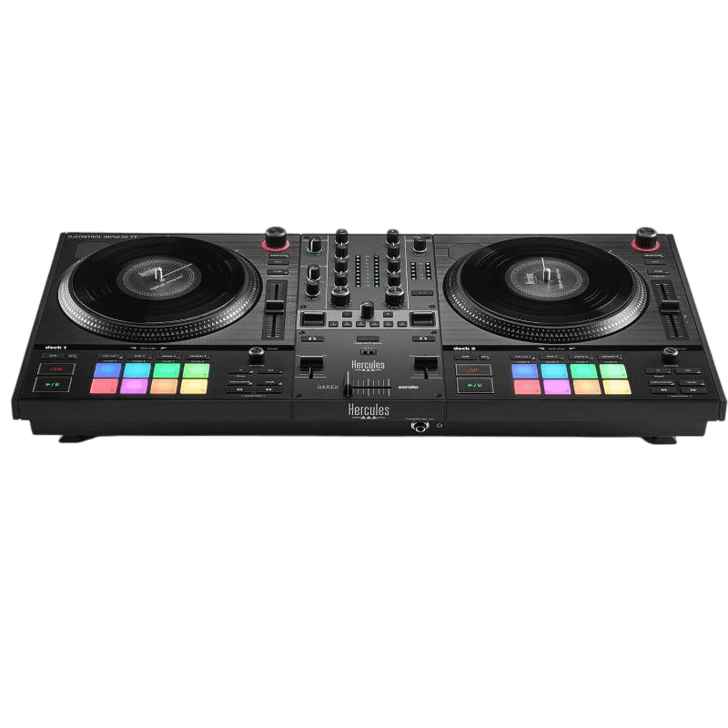 CONTROLADOR DJ, 2 CANALES, SERATO, DJUCED, PLATOS METALICOS MOTORIZADOS A 33 RPM - Miniatura 4