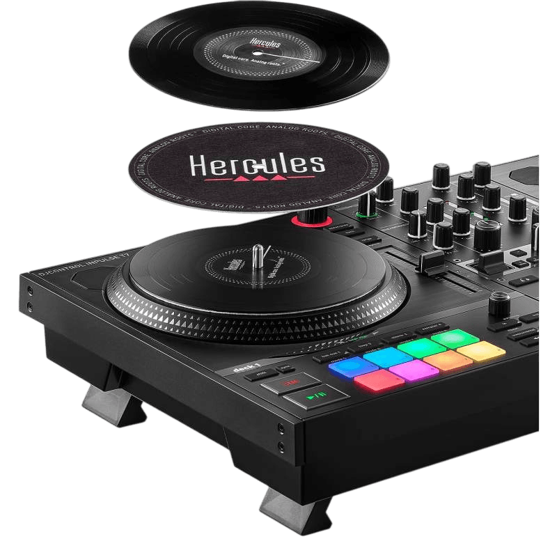 CONTROLADOR DJ, 2 CANALES, SERATO, DJUCED, PLATOS METALICOS MOTORIZADOS A 33 RPM - Miniatura 8
