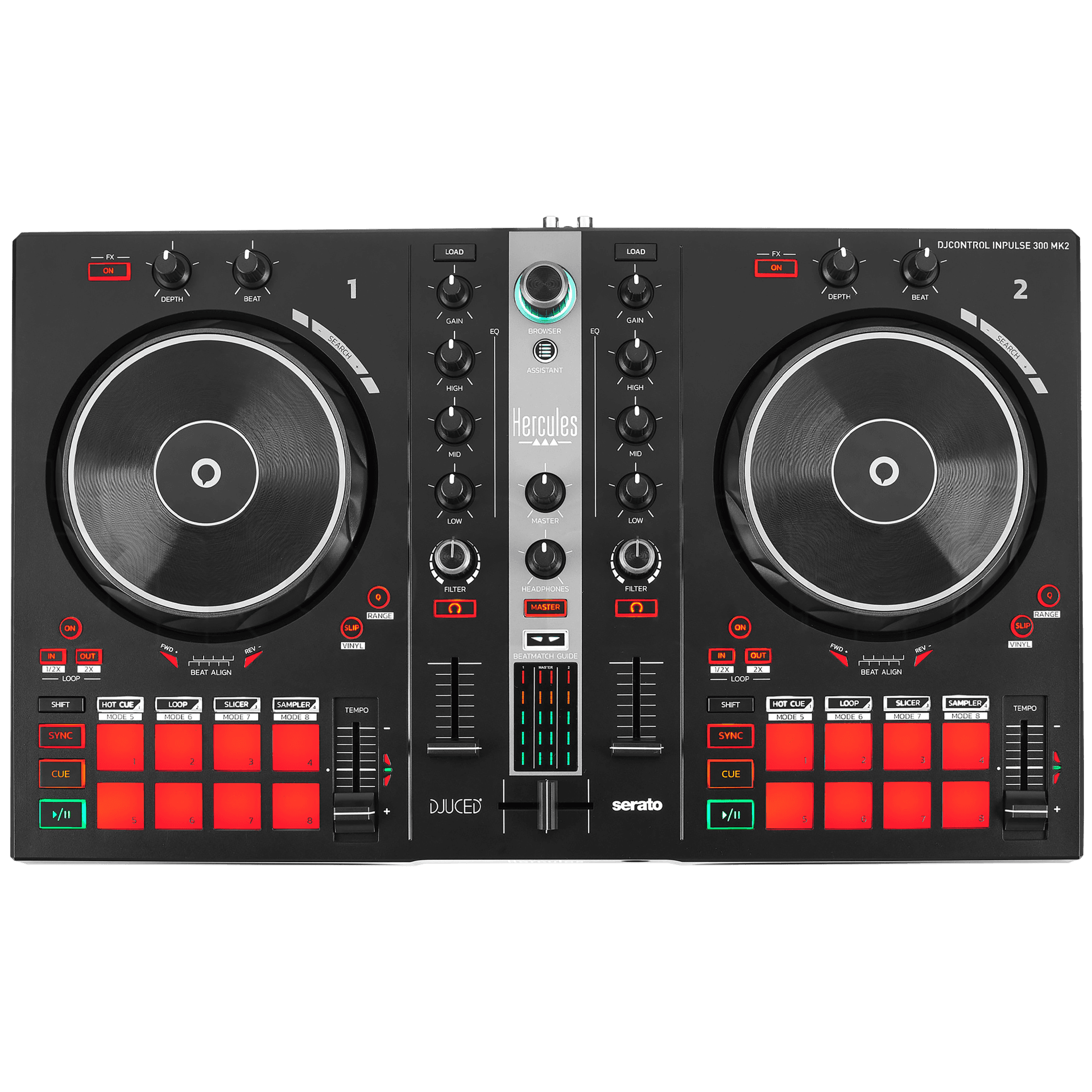 CONTROLADOR DJ, 2 CANALES, SERATO, DJUCED