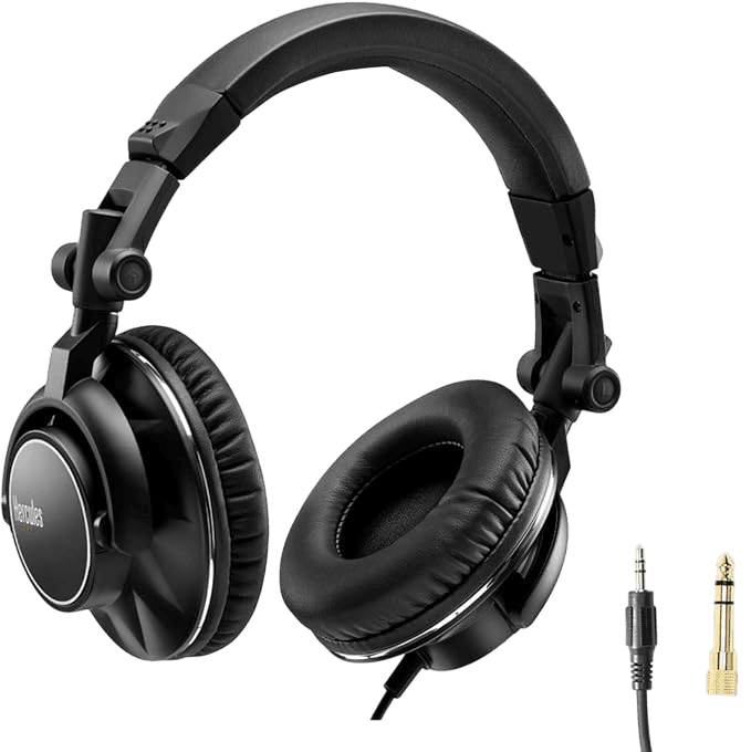 AUDIFONOS ESTEREO PROFESIONALES PARA DJ, CONECTOR 3.5MM CON ADAPTADOR 6.3MM - Miniatura 4