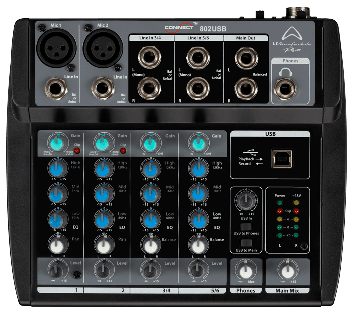 CONSOLA ANALOGA, 6 CANALES, 2 MONO/2 ESTEREO, INTERFAZ USB - Miniatura 2