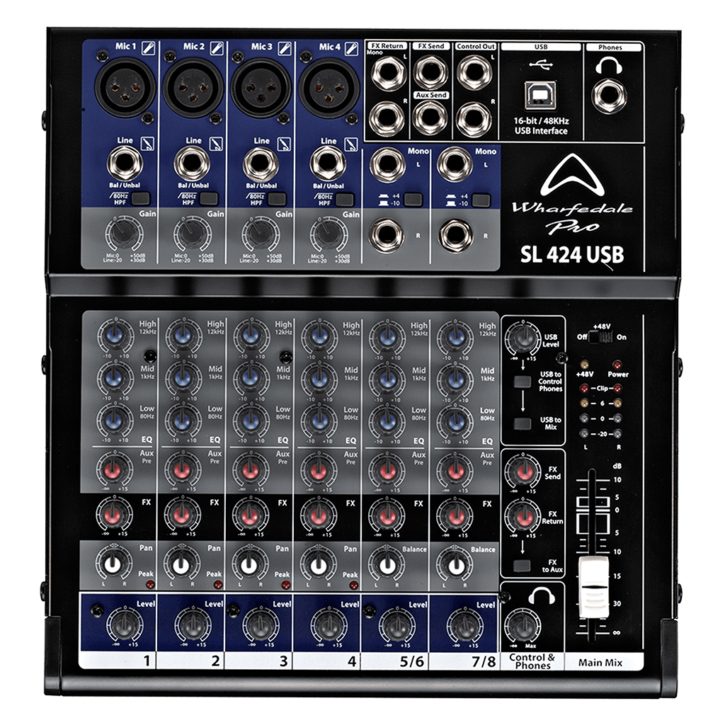 CONSOLA ANALOGA, 8 CANALES, 4 MONO/2 ESTEREO, INTERFAZ USB