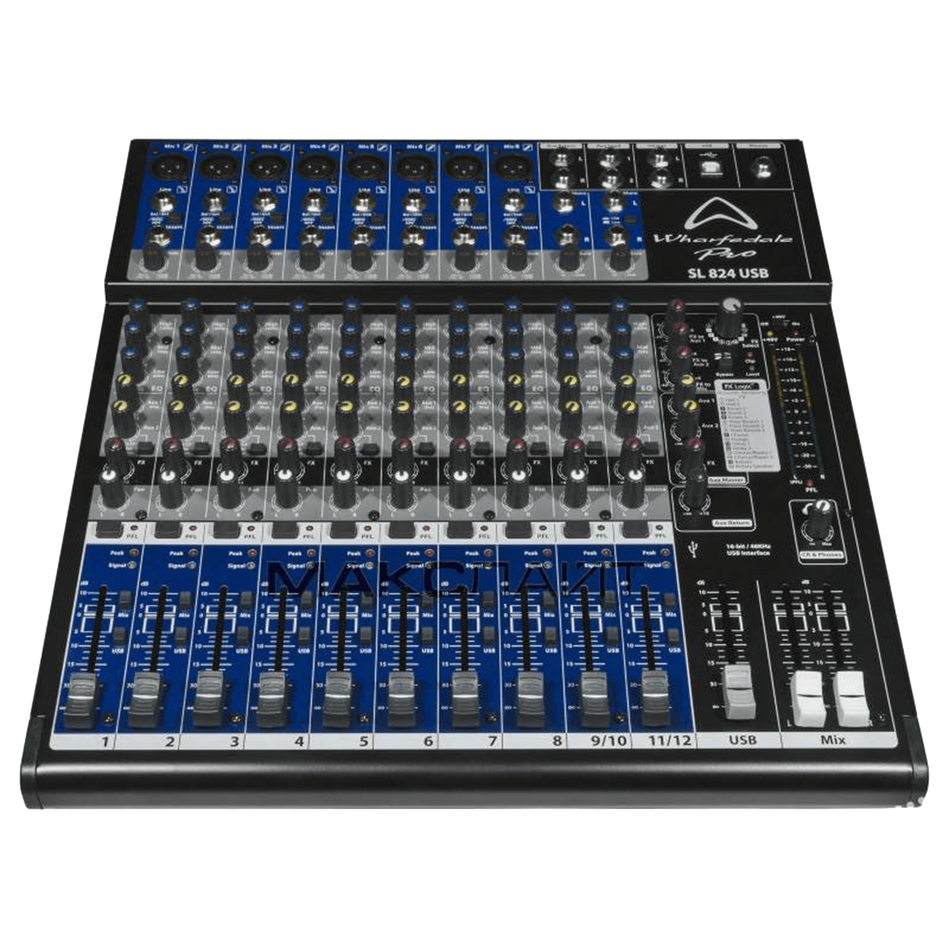 CONSOLA ANALOGA, 12 CANALES, 8 MONO/2 ESTEREO, INTERFAZ USB - Miniatura 6