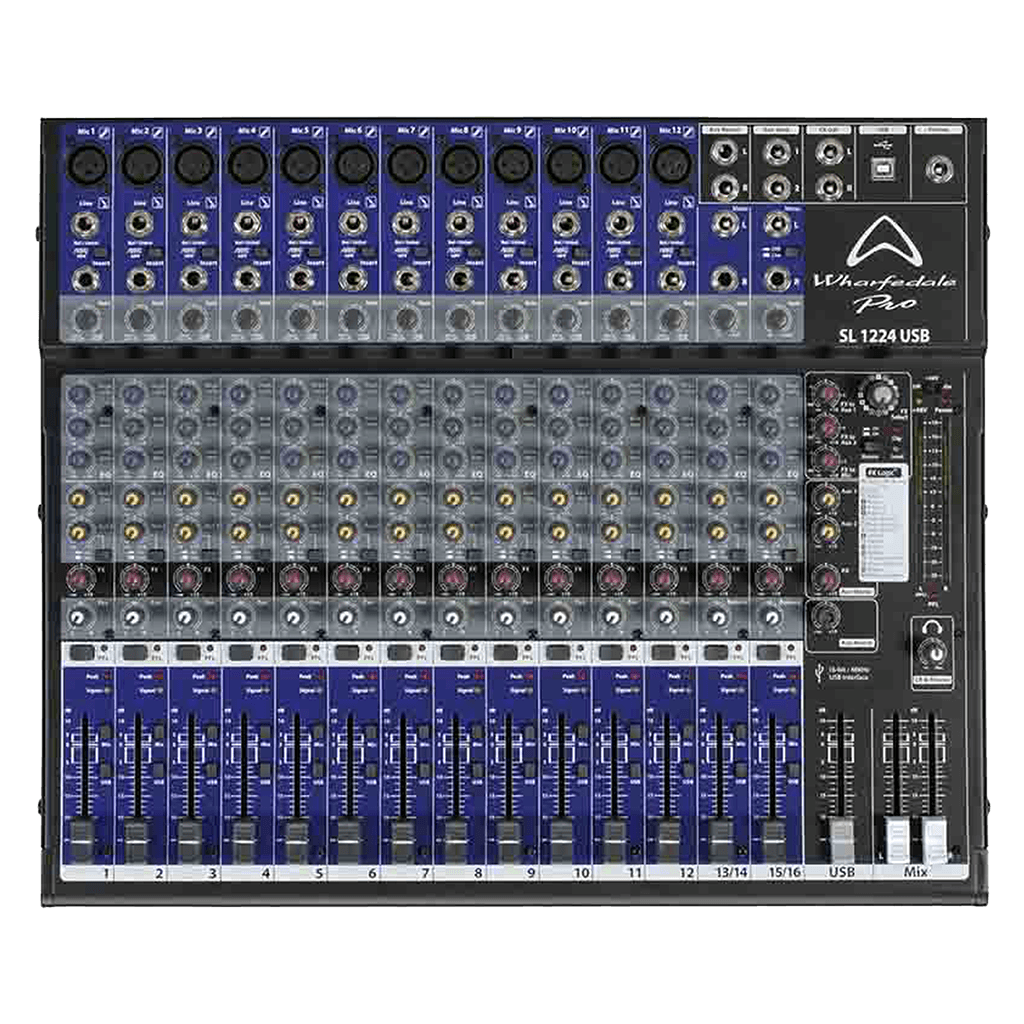 CONSOLA ANALOGA, 16 CANALES, 12 MONO/2 ESTEREO, INTERFAZ USB