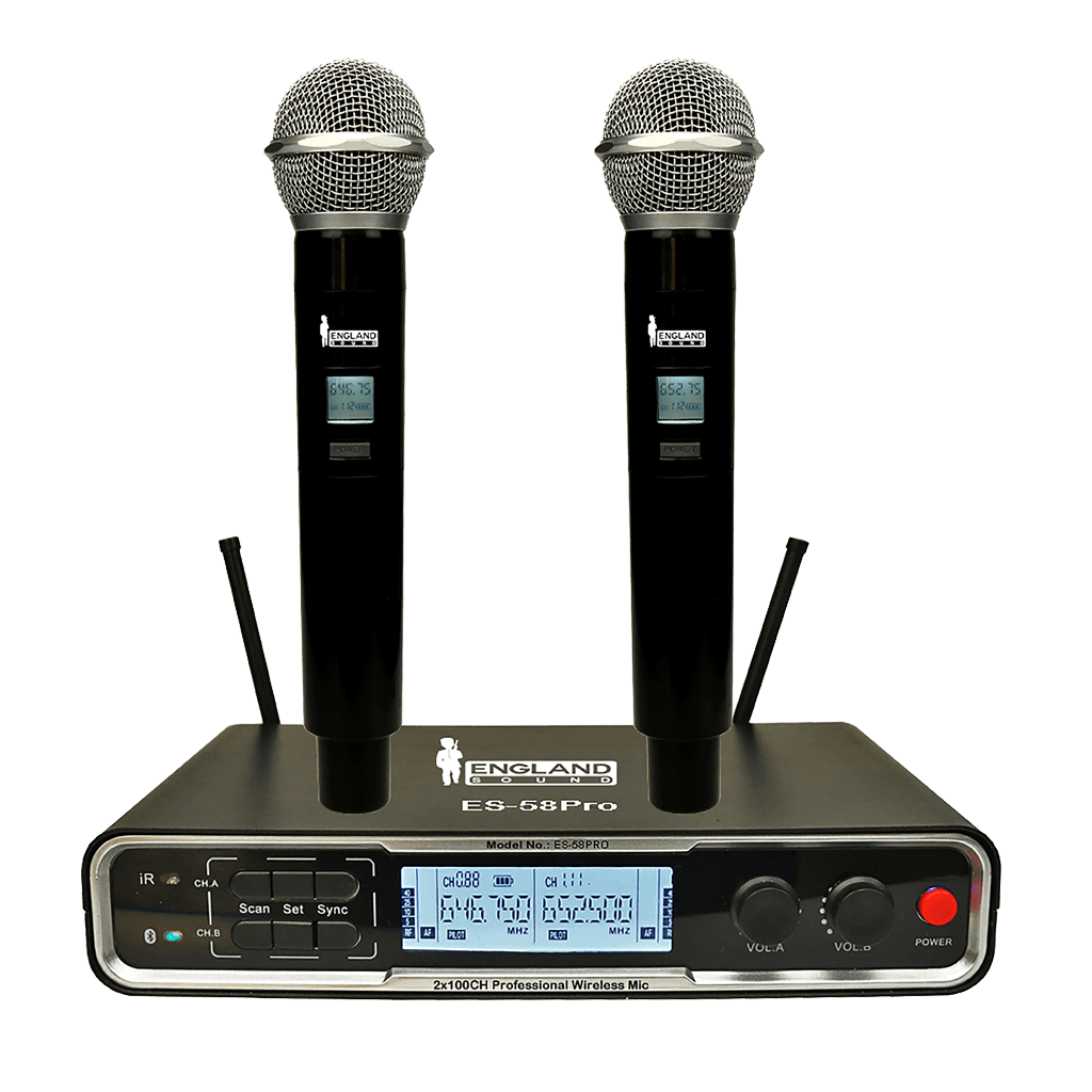 MICROFONO INALAMBRICO UHF DIVERSITY BT MULTIFRECUENCIA, 2 CANALES, DE MANO, CARCASA METALICA, INCLUYE MALETA