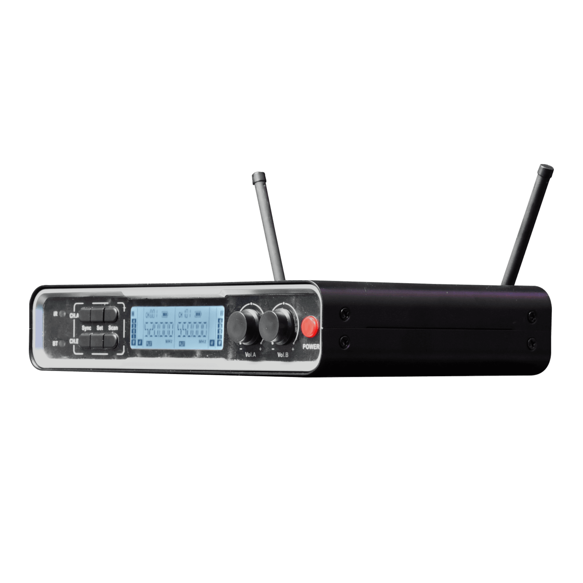 MICROFONO INALAMBRICO UHF DIVERSITY BT MULTIFRECUENCIA, 2 CANALES, DE MANO, CARCASA METALICA, INCLUYE MALETA - Miniatura 4