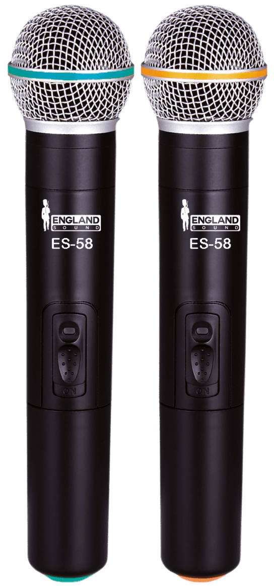 MICROFONO INALAMBRICO UHF, 2 CANALES, DE MANO, FRECUENCIA FIJA