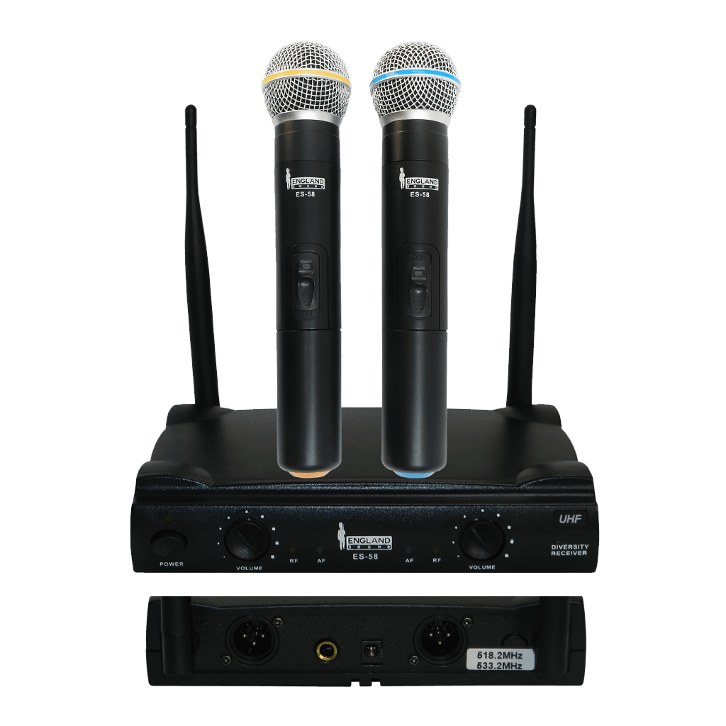 MICROFONO INALAMBRICO UHF, 2 CANALES, DE MANO, FRECUENCIA FIJA - Miniatura 4