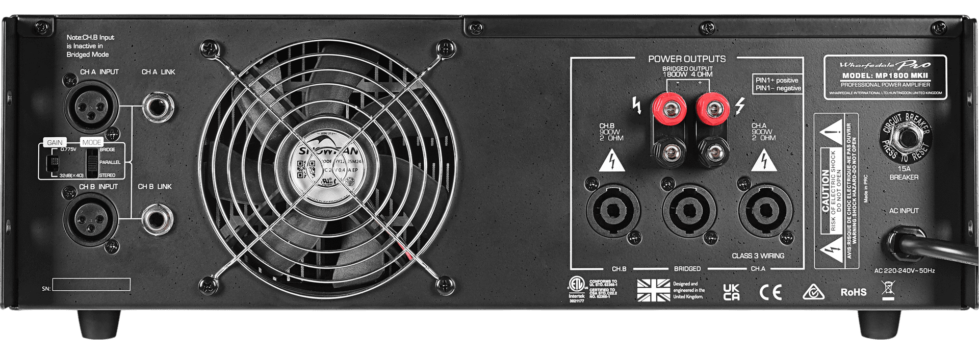 POTENCIA ESTEREO, CLASE AB, 2X300W/8OHM, 2X600W/4OHM, 2X900W/2OHM - Miniatura 3