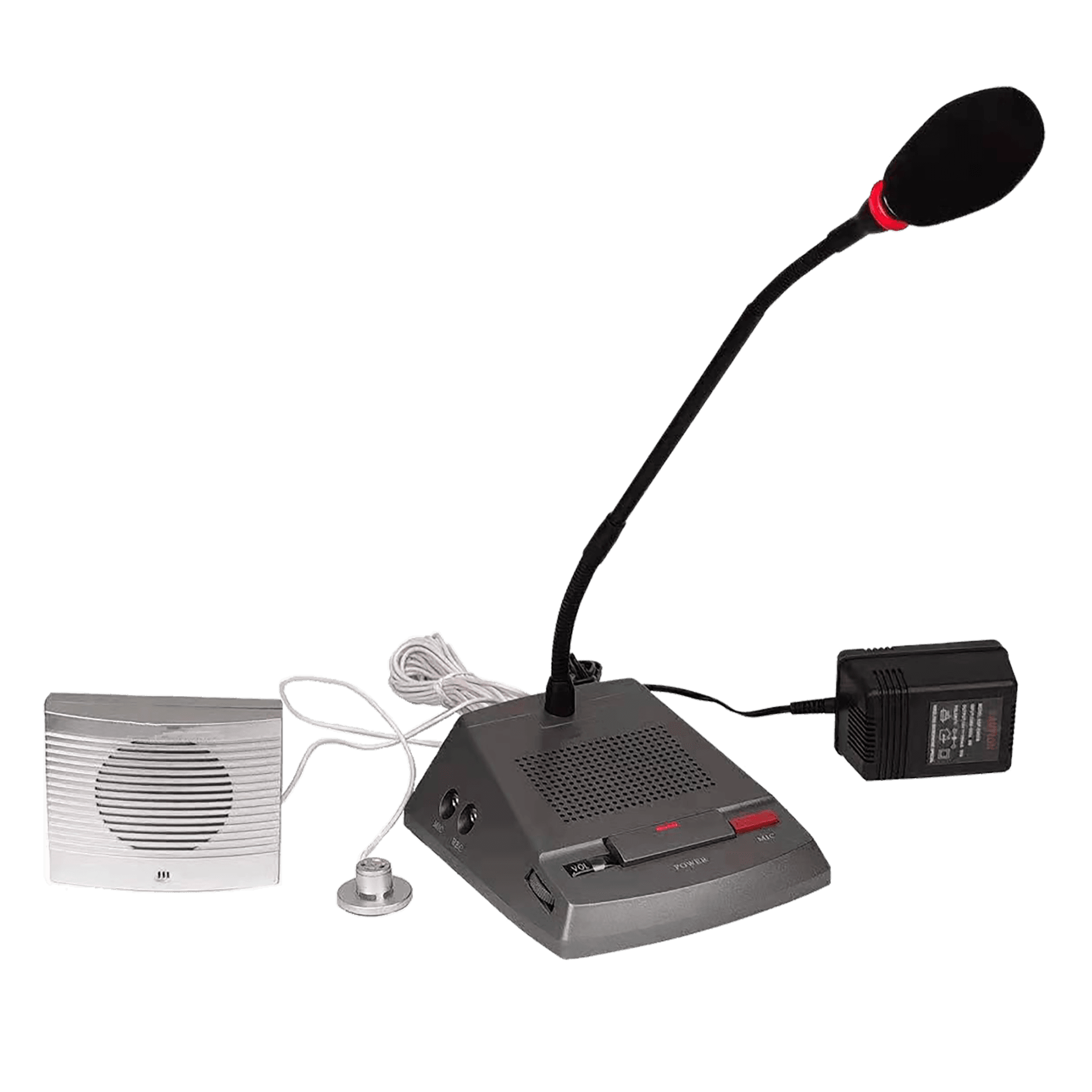 SISTEMA DE MICROFONO DE INTERCOMUNICACION DE 2 VIAS CON BASE PARA VENTANILLAS - Miniatura 7