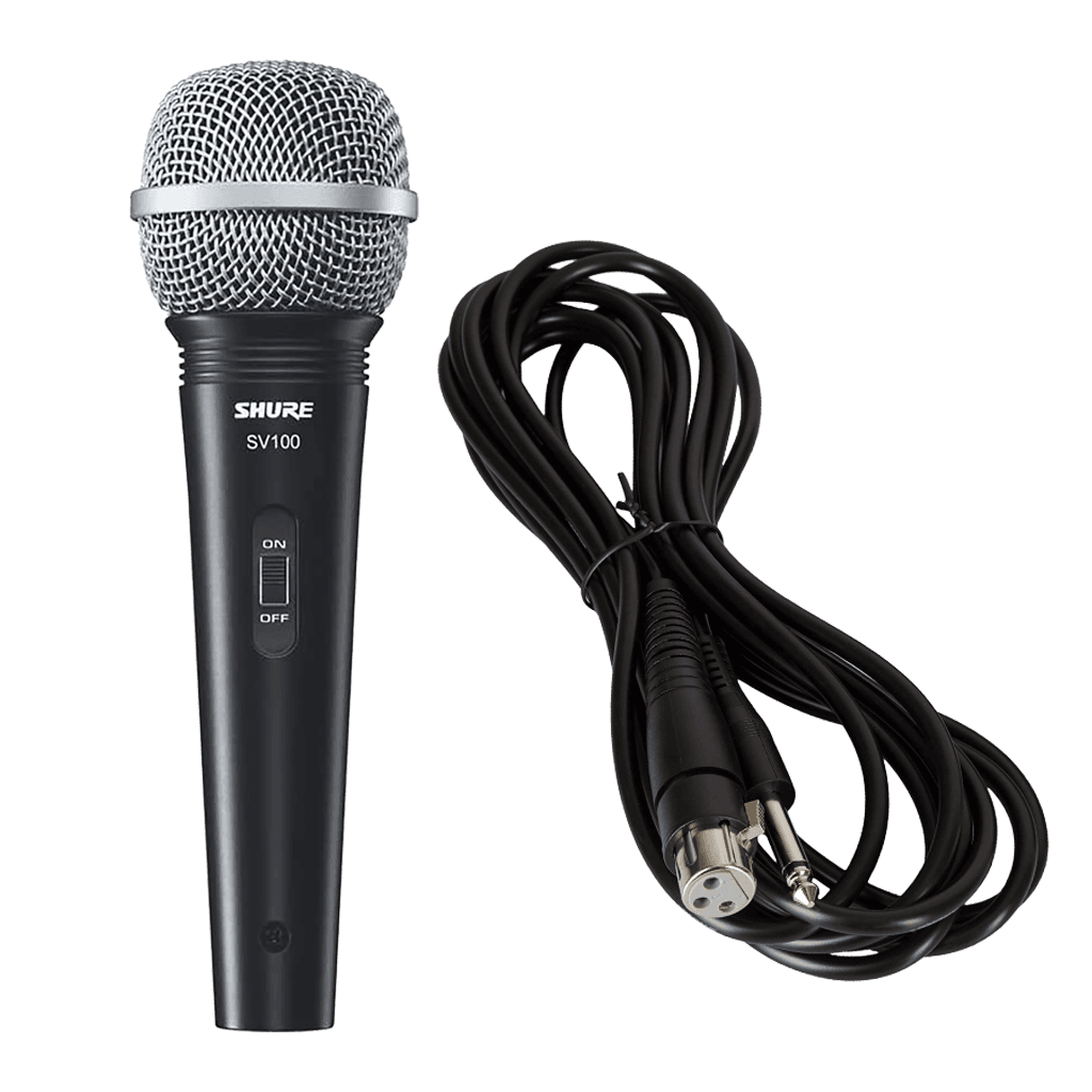 MICROFONO DE MANO PLASTICO, CON INTERRUPTOR, INCLUYE CABLE XLR A 6.3MM MONOFONICO