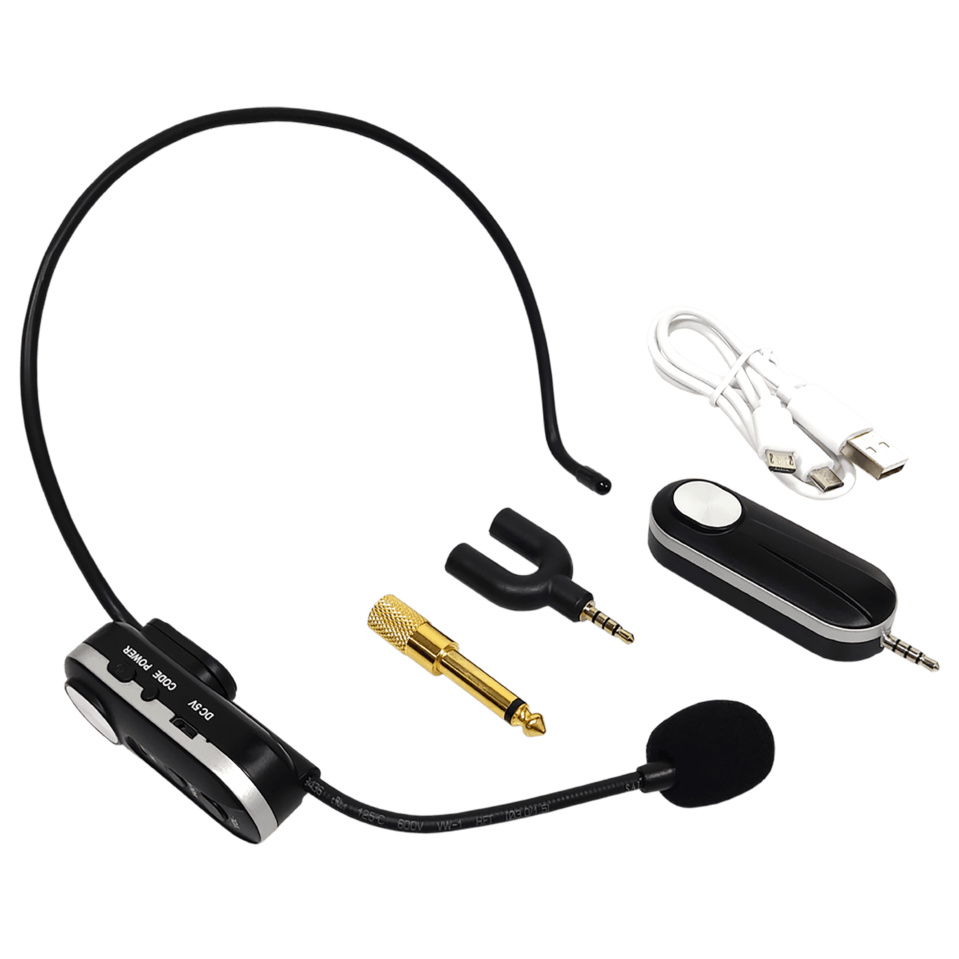 MICROFONO INALAMBRICO UHF MULTIFRECUENCIAS, 1 CANAL, DE DIADEMA, RECEPTOR PORTATIL RECARGABLE - Miniatura 4