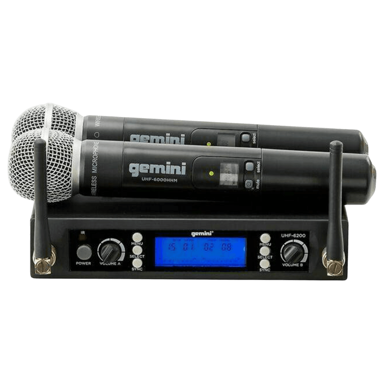 MICROFONO INALAMBRICO UHF MULTIFRECUENCIA 512-537.5 MHZ, 2 CANALES, DE MANO, CARCASA METALICA - Miniatura 6