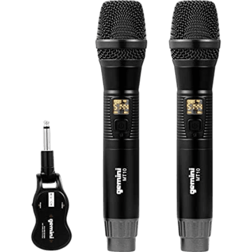 MICROFONO INALAMBRICO UHF RECARGABLE, DOBLE DE MANO, MULTIFRECUENCIA 512.0-537.50MHZ - Miniatura 2