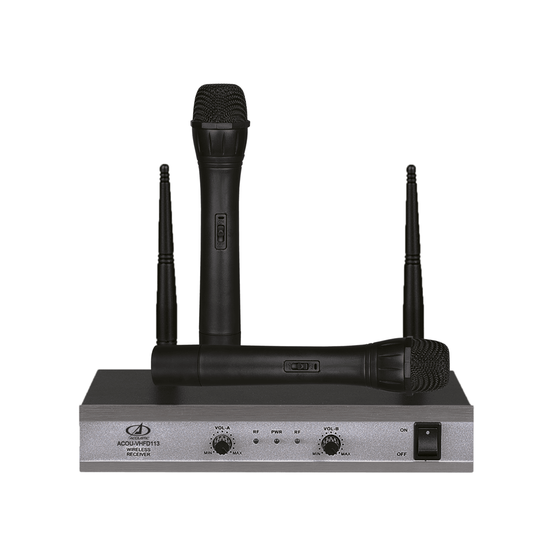 MICROFONO INALAMBRICO VHF, 2 CANALES, DE MANO, FRECUENCIA FIJA - Miniatura 2