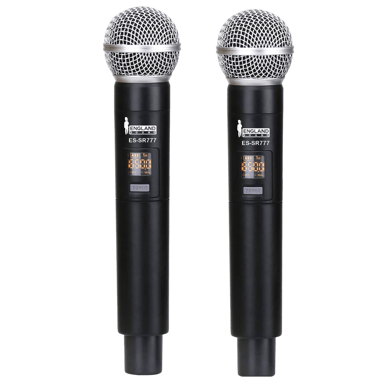 MICROFONO INALAMBRICO UHF MULTIFRECUENCIA, 2 CANALES, DE MANO, RECEPTOR PORTATIL RECARGABLE - Miniatura 5