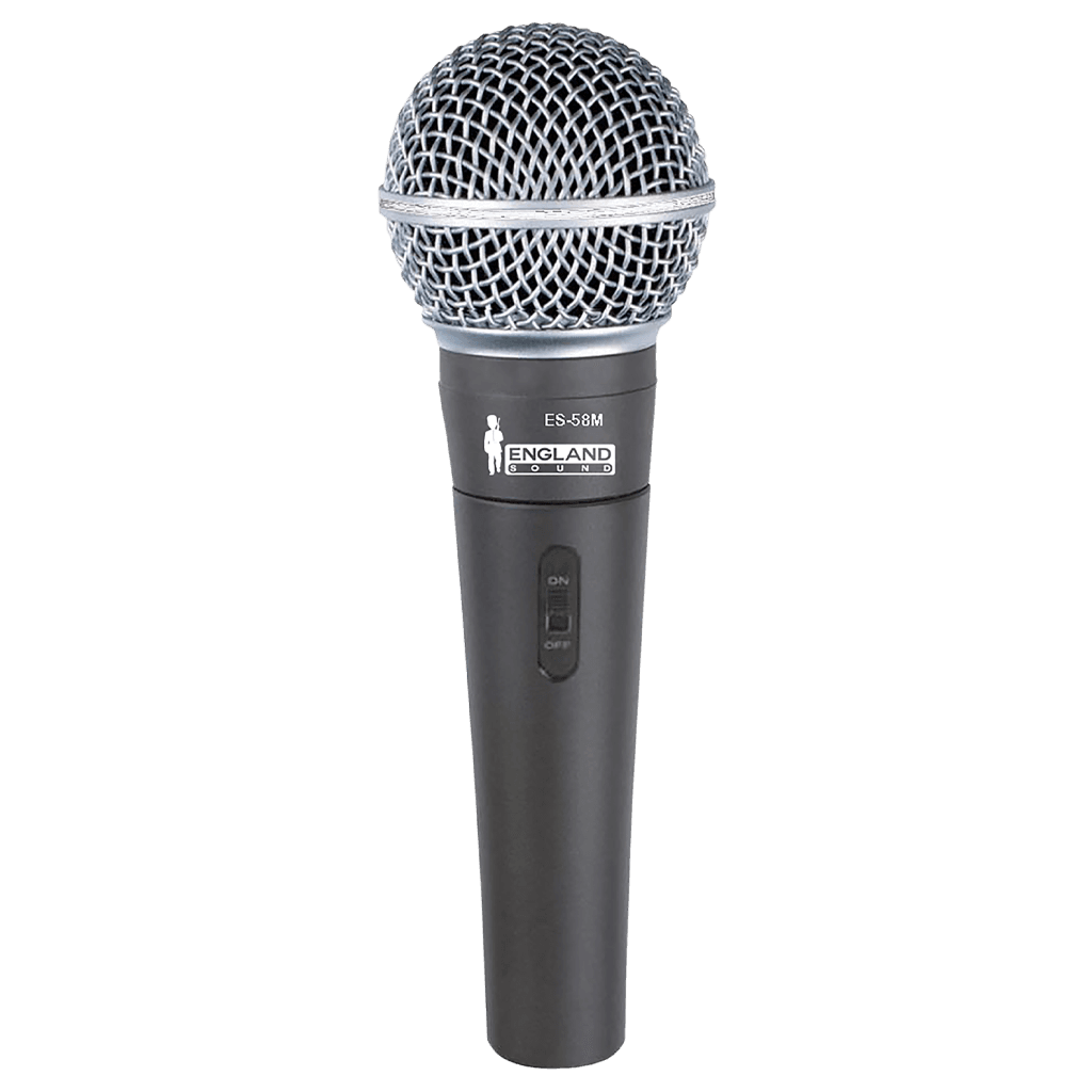 MICROFONO DE MANO METALICO, CON INTERRUPTOR, INCLUYE CABLE XLR A 6.3MM MONOFONICO