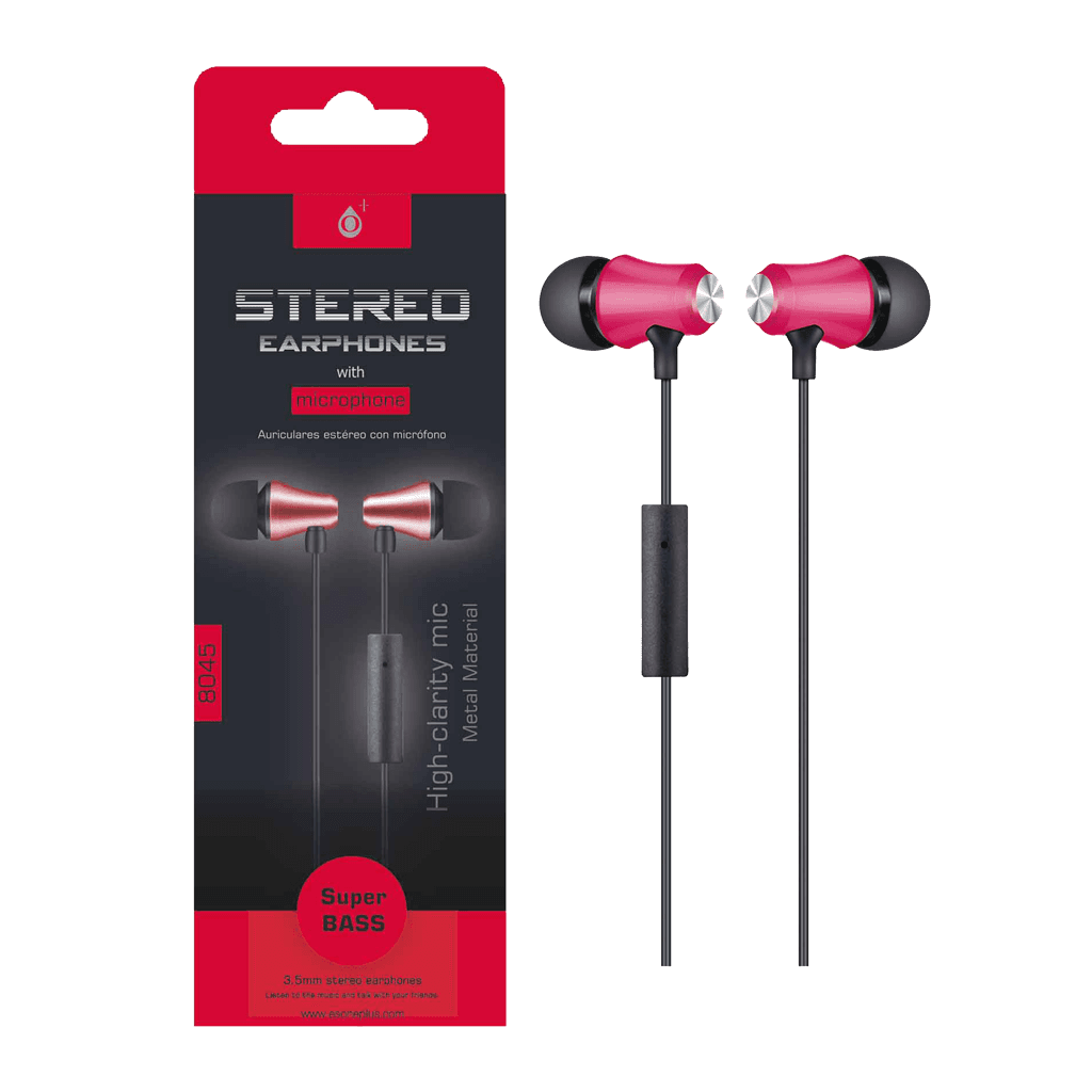 AUDIFONOS ESTEREO IN-EAR CON MICROFONO, CONECTOR 3.5MM