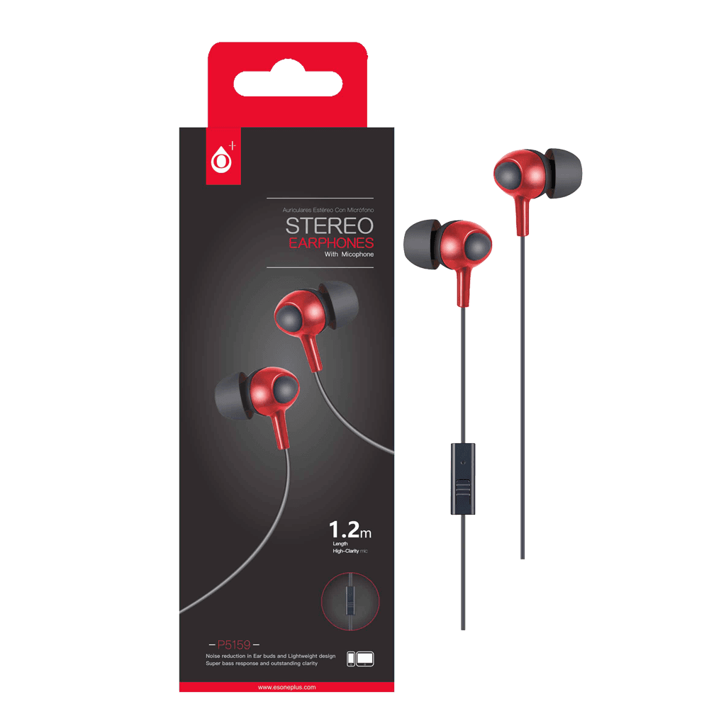 AUDIFONOS ESTEREO IN-EAR CON MICROFONO, CONECTOR 3.5MM
