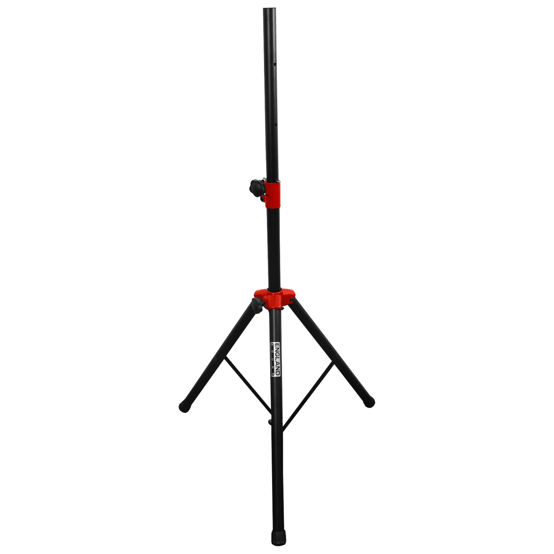 SOPORTE DE PISO BASE TRIPODE PARA CAJAS ACUSTICAS, ALTURA 110-187CM, CAPACIDAD DE CARGA 60KG METAL DE COLOR ROJO