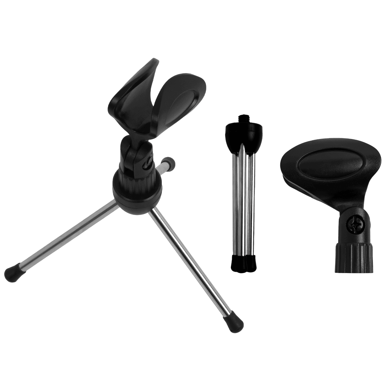 SOPORTE DE MESA BASE TRIPODE PARA MICROFONO CON SUJETADOR - Miniatura 5