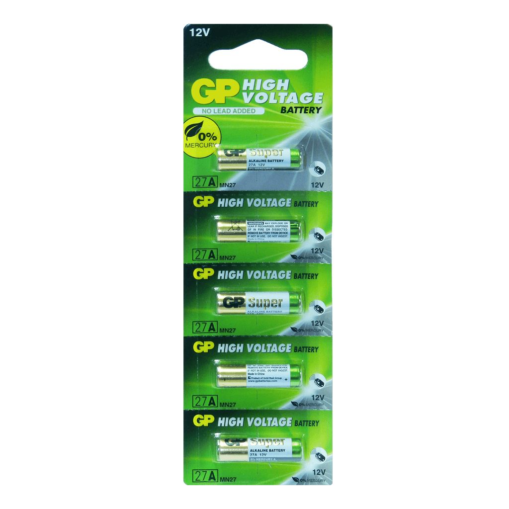 A27, 12V, ALCALINA ALTO VOLTAJE, PILA DE CONTROL, 20MAH BLISTER X 5PCS