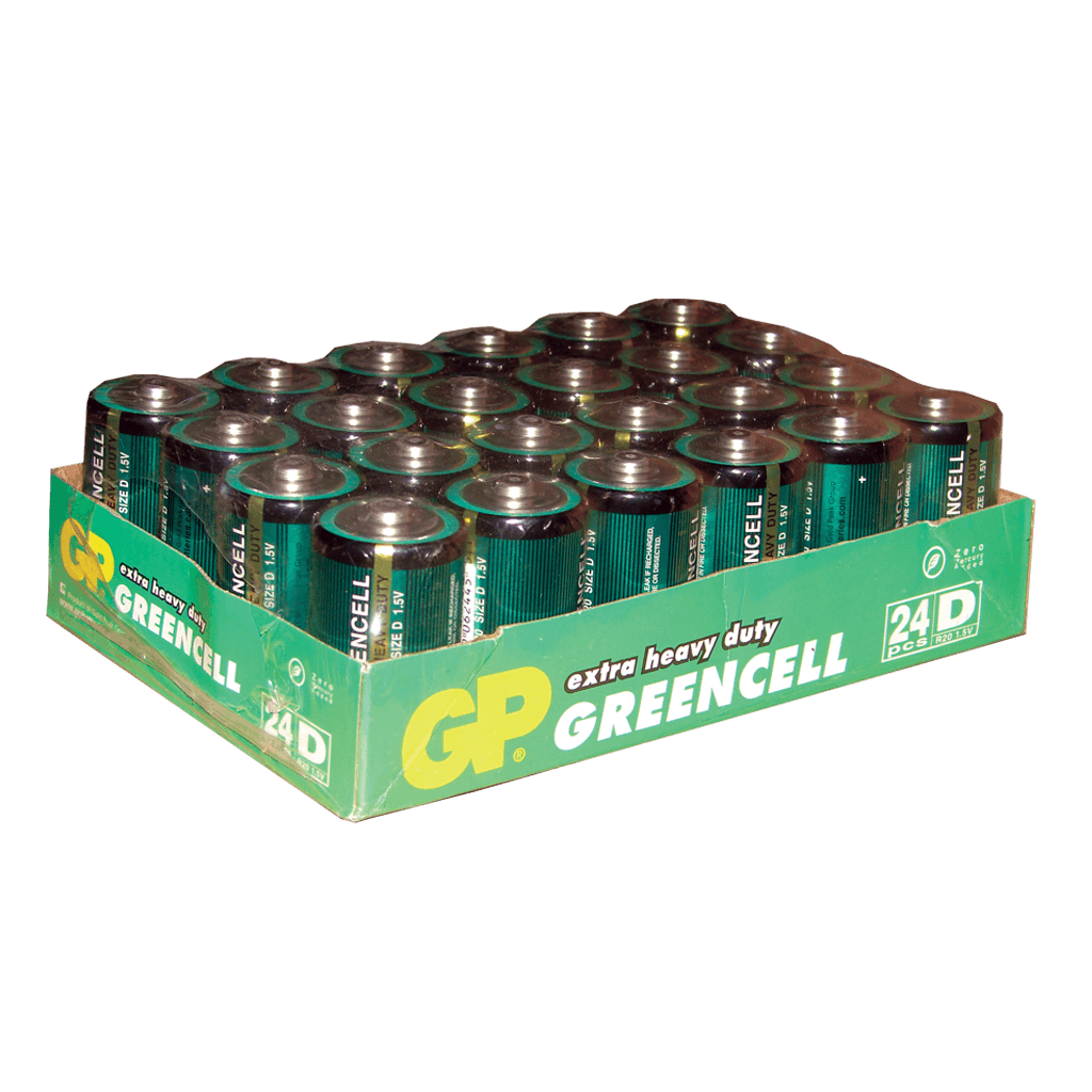 D, 1.5V, GREENCELL (CLORURO DE ZINC), BLISTER X 2 PCS