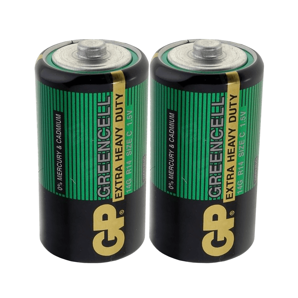 C, 1.5V, GREENCELL (CLORURO DE ZINC), CELOFAN X 2 PCS