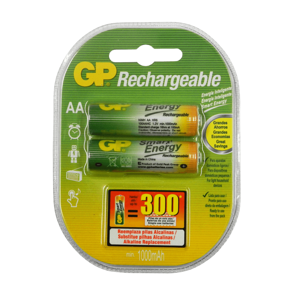 AA, 1000MAH NIMH, BLISTER X 2PCS