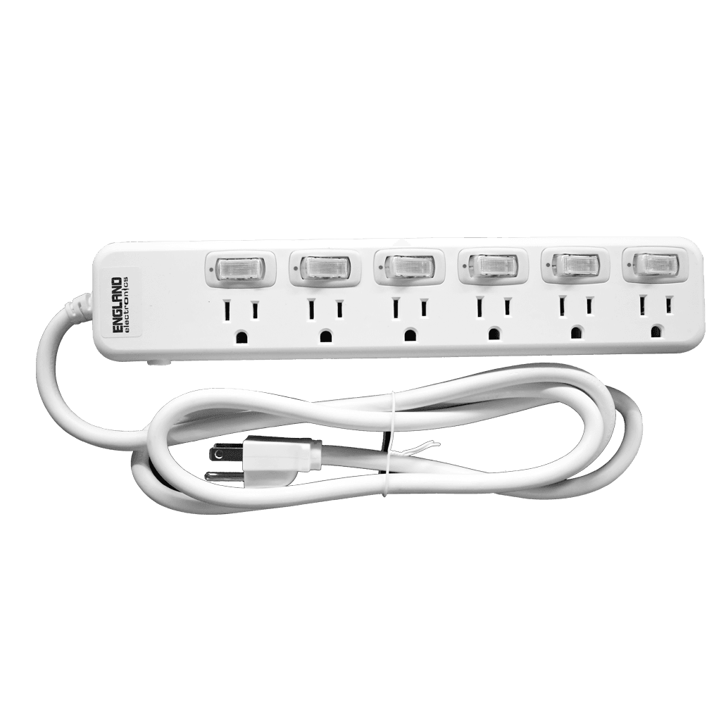 REGLETA 6 TOMAS, 15A, LONGITUD DE CABLE 1.5 MTS, COLOR BLANCO