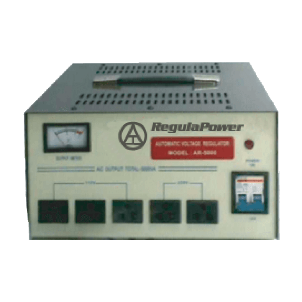 REGULADOR DE VOLTAJE, 5000 WATTS, 5 TOMAS POLARIZADAS, 110/220V - AC