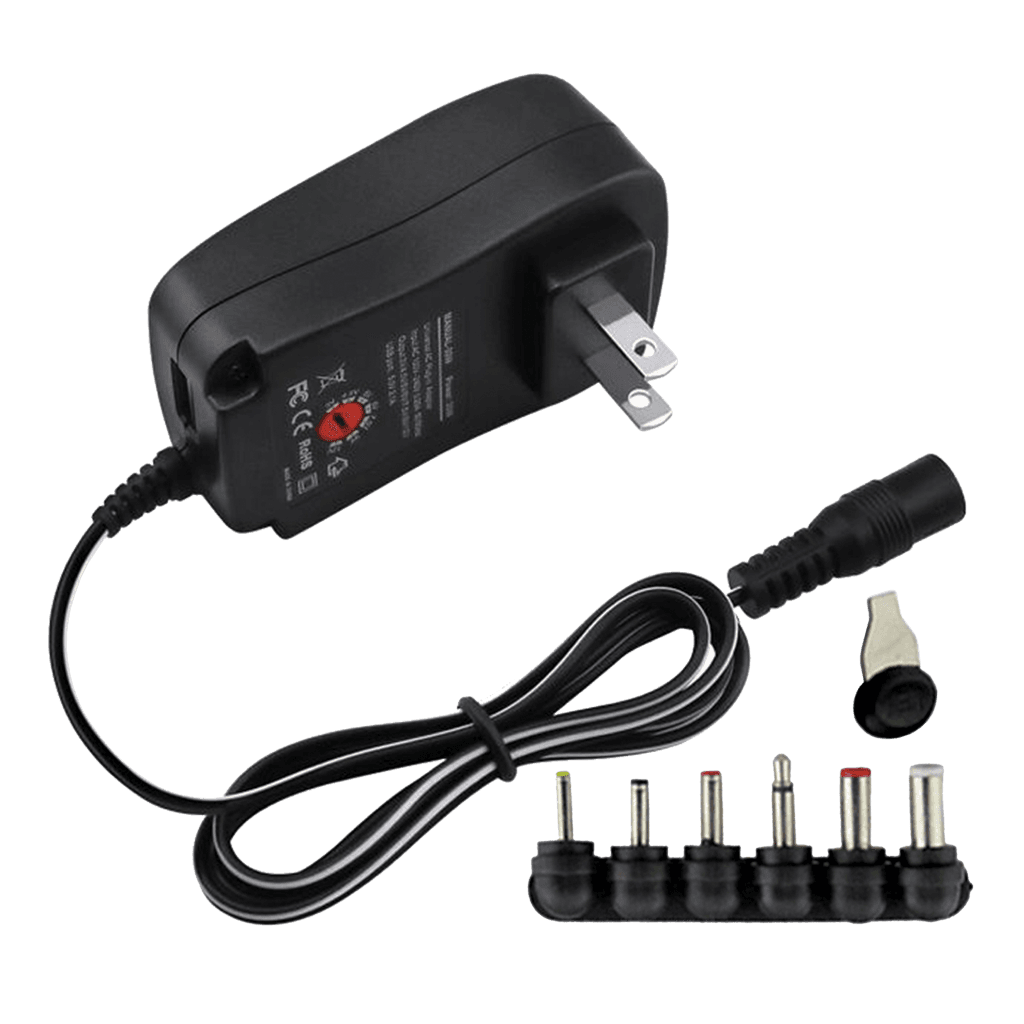 ADAPTADOR DE VOLTAJE UNIVERSAL, 1.5A, DC 3V, 4.5V, 5V, 6V, 7.5V, 9V, 12V, 30W, PUERTO USB 5V 2.1A