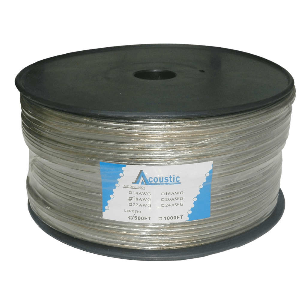 CABLE TRANSPARENTE PARA PARLANTE, CALIBRE 18, 152.5 MTS, CCA