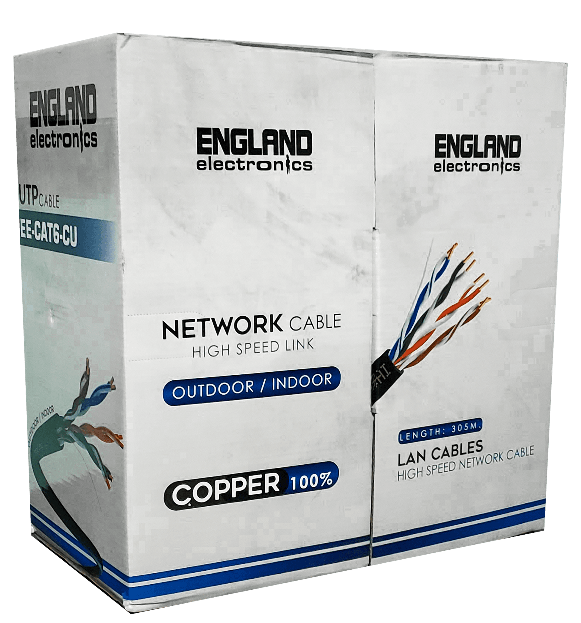 CABLE UTP CAT6, 23 AWG, 305 MTS, CU 100%, 4 PARES, BLACK JACKET, OUTDOOR