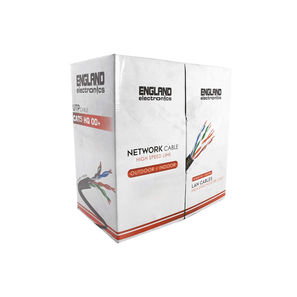 CABLE UTP CAT5E, 24 AWG, 305 MTS, CU 40%, 4 PARES, BLACK JACKET, OUTDOOR