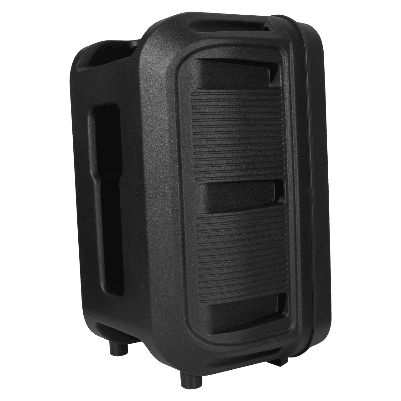 CAJA AMPLIFICADA CON BATERIA 8 PULG., 12.000W PMOP, REPRODUCTOR ANALOGICO DIGITAL, ENTRADA MIC 1/4, 3.5MM , EFECTO ECO, BASS & TREBLE, LUZ LED RGB, INCLUYE UN MICROFONO - Miniatura 8