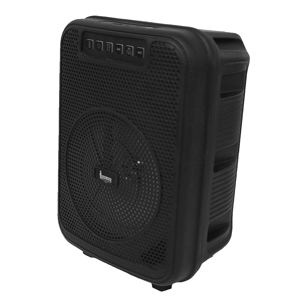 CAJA AMPLIFICADA CON BATERIA 6.5 PULG., 10.000W PMOP, REPRODUCTOR ANALOGICO DIGITAL, ENTRADA MIC 1/4, 3.5MM , EFECTO ECO, LUZ LED RGB, INCLUYE UN MICROFONO - Miniatura 4