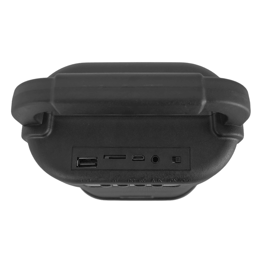 CAJA AMPLIFICADA CON BATERIA 4 PULG. CON BATERIA, REPRODUCTOR ANALOGICO DIGITAL, 5.000W PMOP, ENTRADA 3.5MM, LUZ LED RGB - Miniatura 3